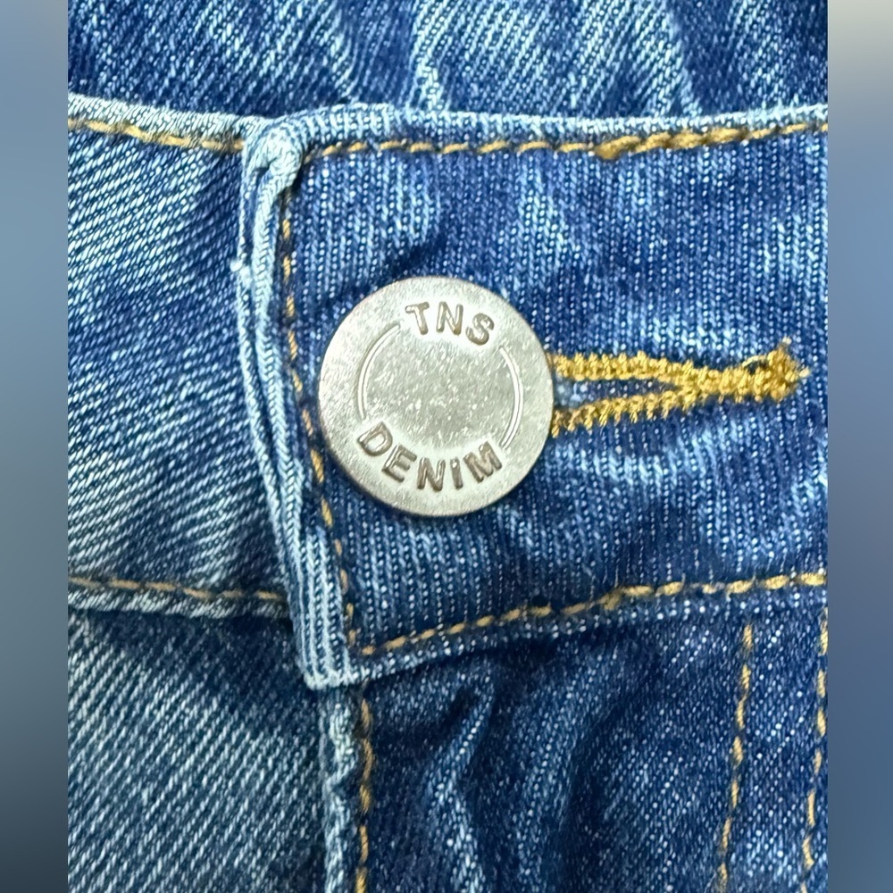 Vintage Tennis Blue Denim Jeans with Brown Leather Patch - Picture 5 of 7